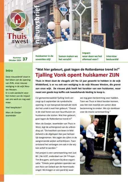 Afbeelding nieuwsbrief 37 nieuwsbrieven thuis in west